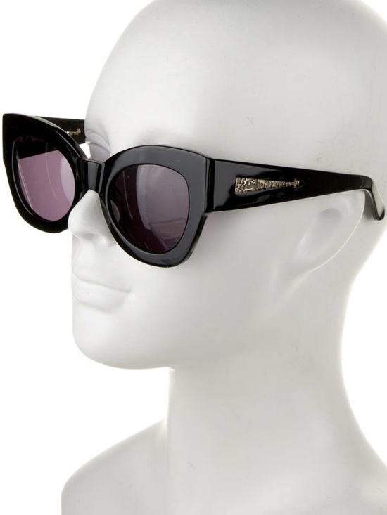 Karen Walker ‘Northern Lights’ Cat-Eye Sunglasses in Black w/ Case